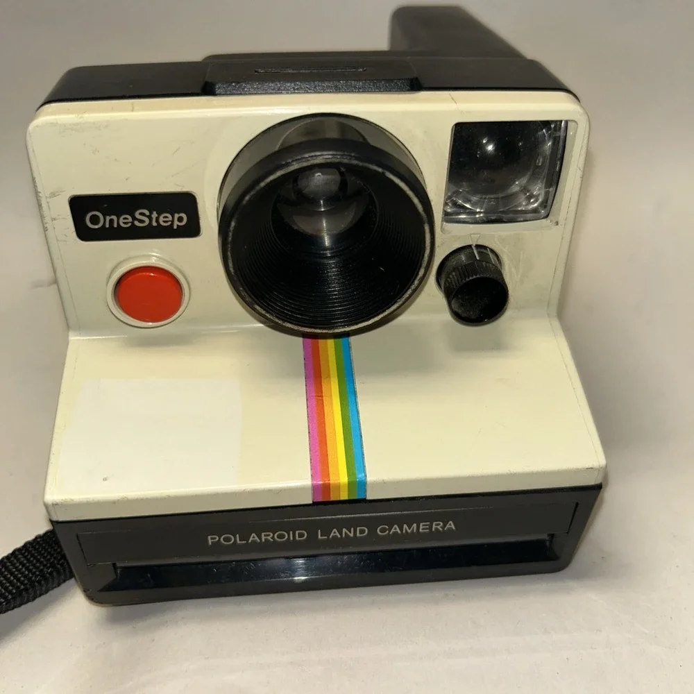 Vintage Polaroid SX-70 OneStep White Rainbow Stripe Land Camera Untested